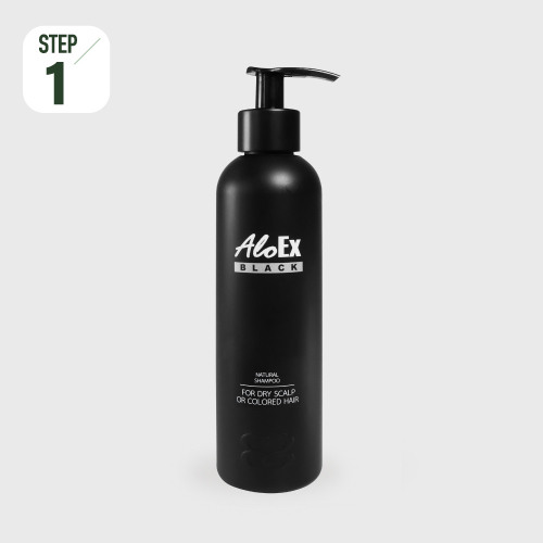 AloEx Black Shampoo – แชมพูลดผมขาดร่วง สูตรข้าวเหนียวดำ
